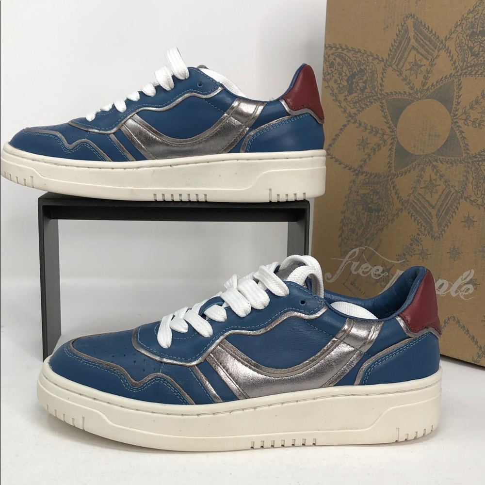 Free People Women’s Retro Thirty Love Blue Combo Sneakers - Size 6.5